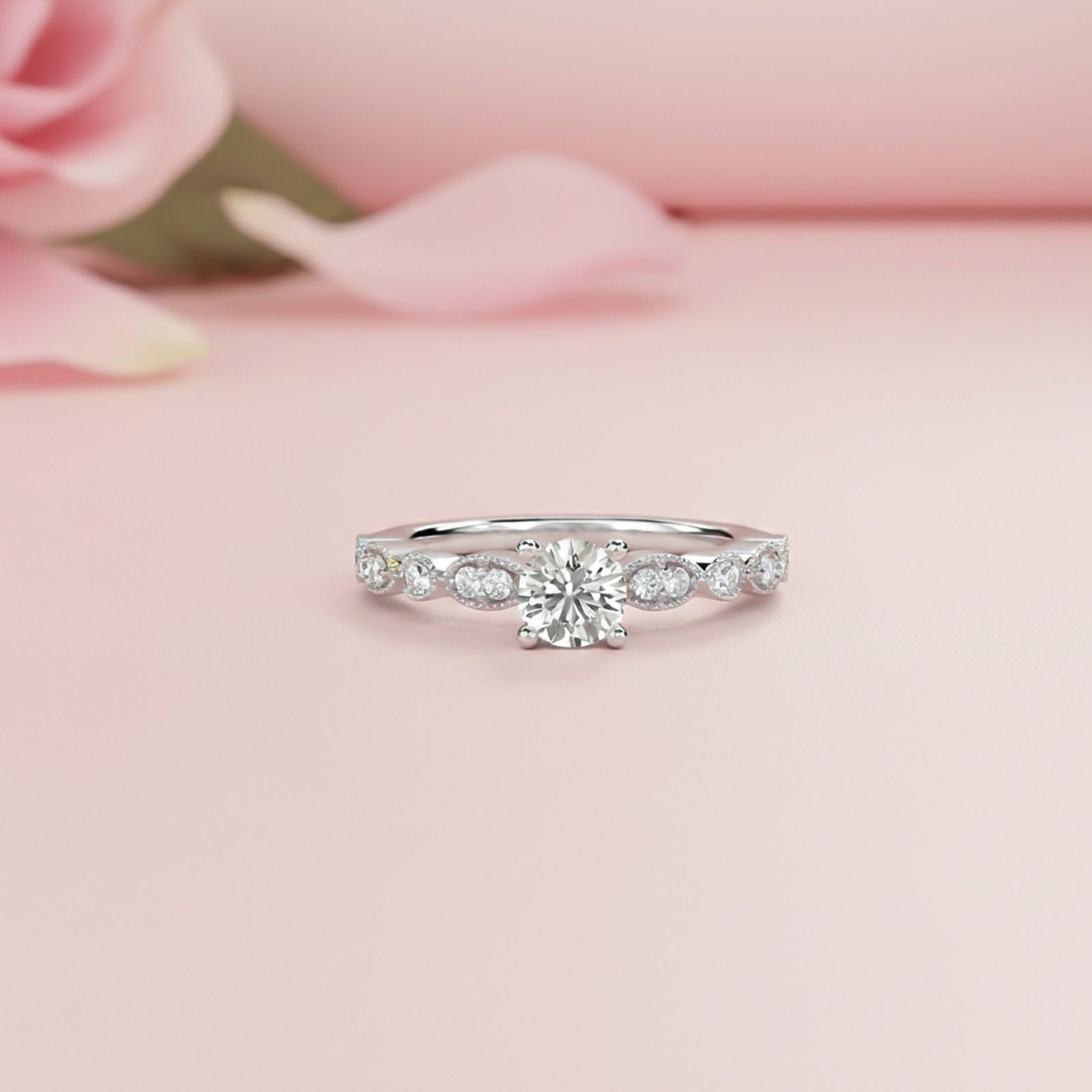 Infinity Twist Moissanite Engagement Ring