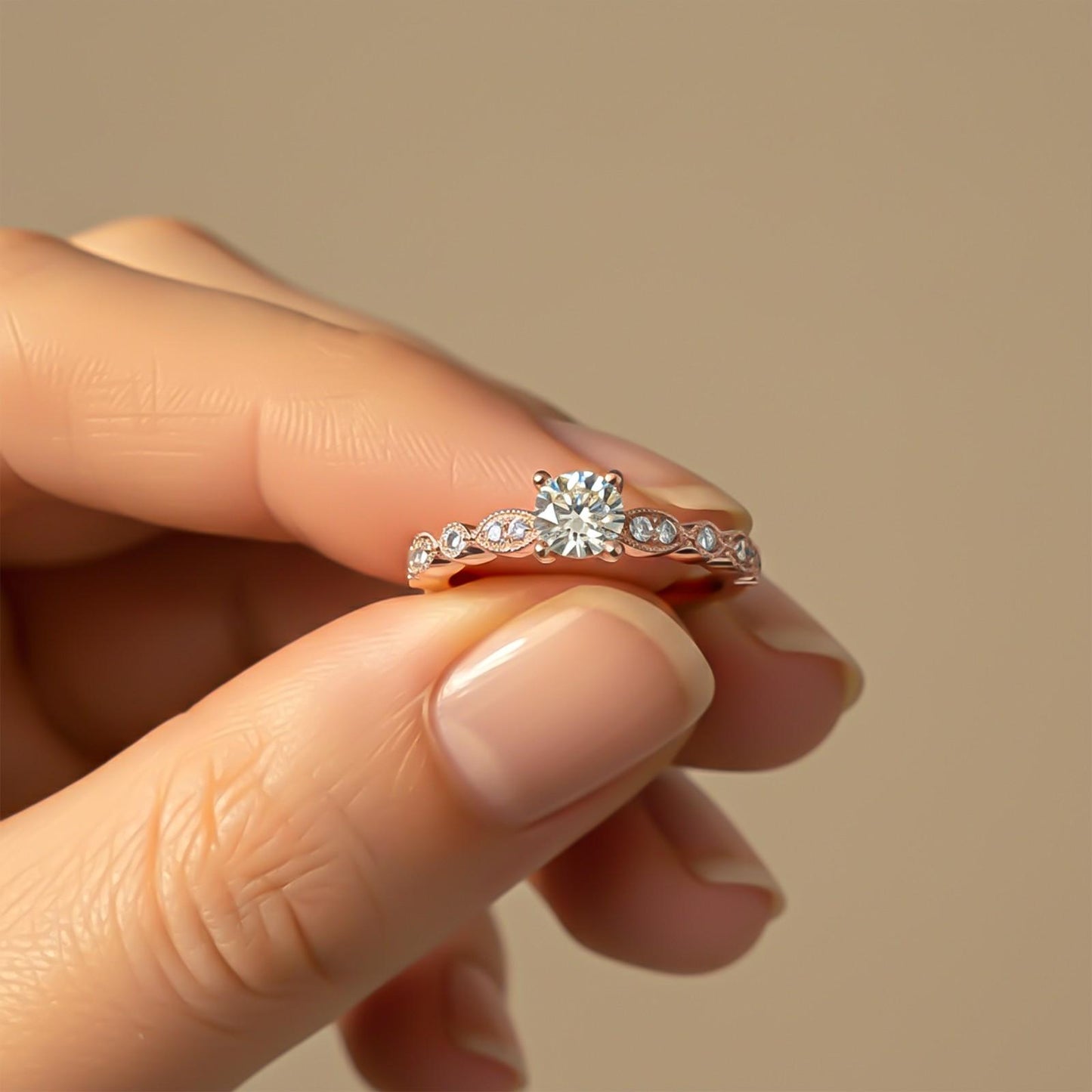 Infinity Twist Moissanite Engagement Ring
