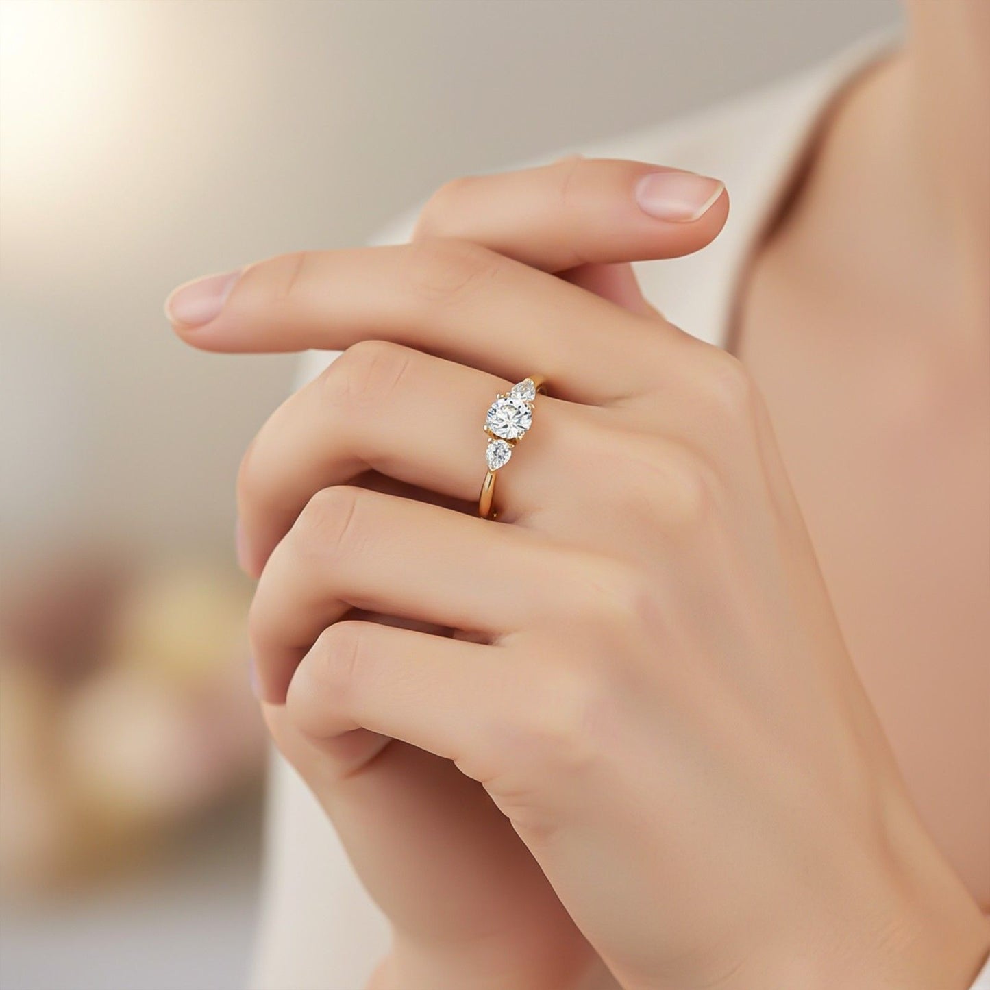 1.50ctw Moissanite Capella Trilogy Ring