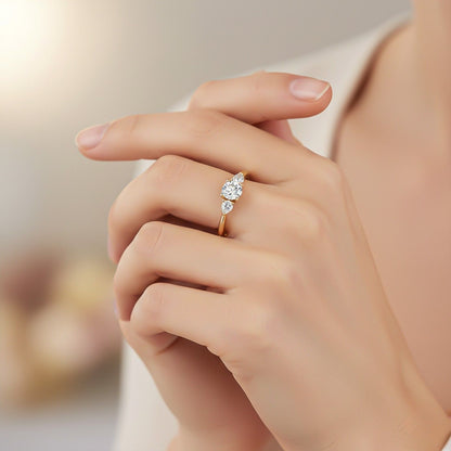 1.50ctw Moissanite Capella Trilogy Ring