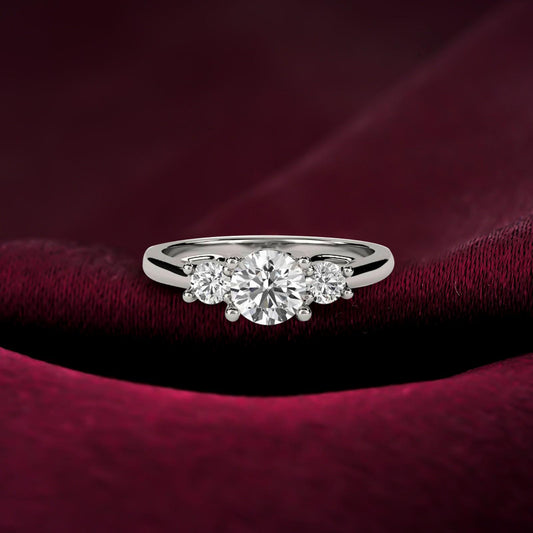 1.50ctw Moissanite Calypso Unique Trilogy Ring