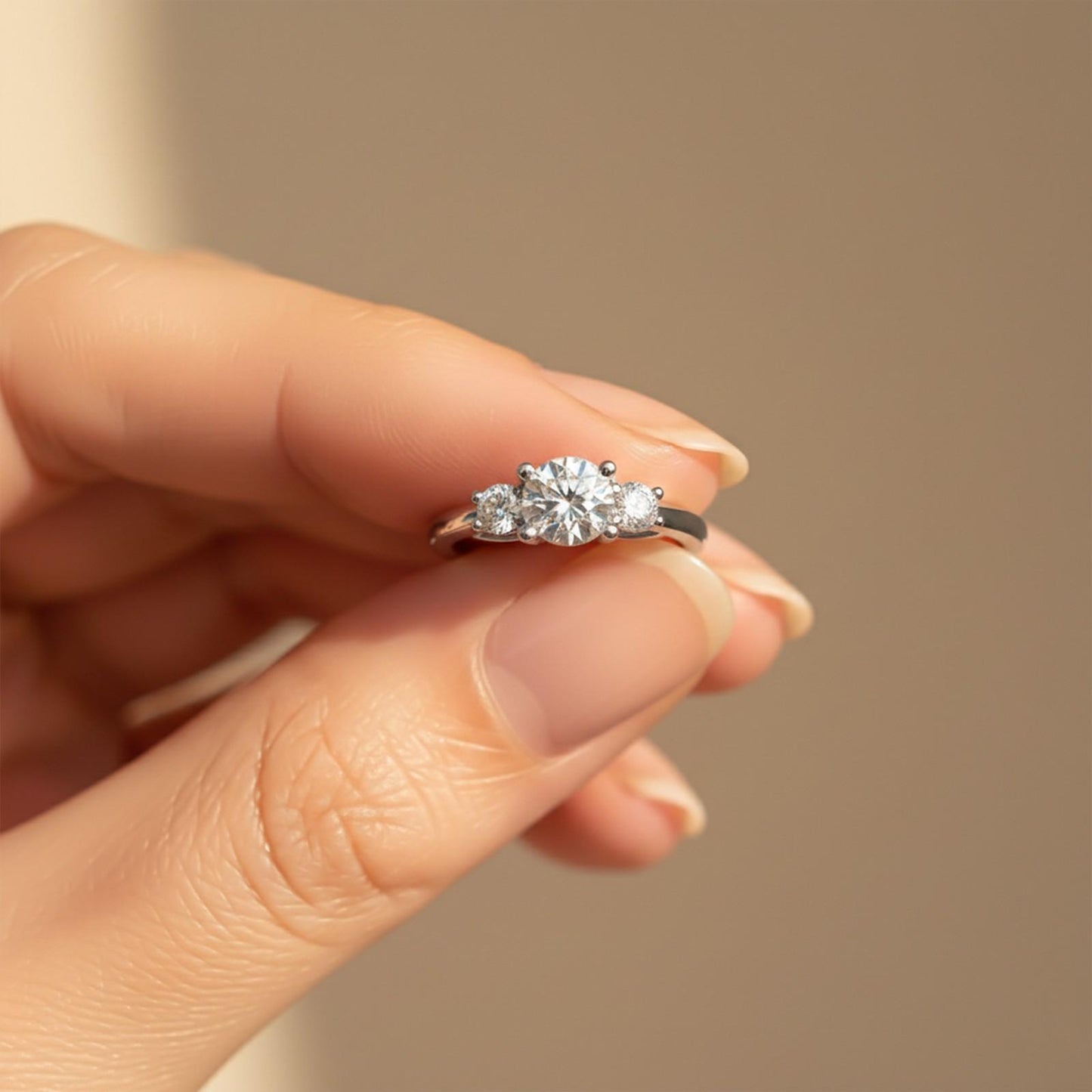 1.50ctw Moissanite Calypso Unique Trilogy Ring