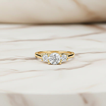 1.50ctw Moissanite Calypso Unique Trilogy Ring
