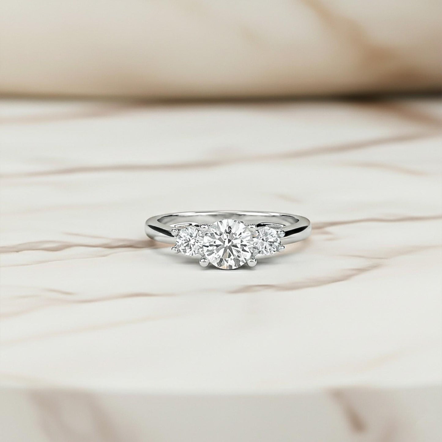 1.50ctw Moissanite Calypso Unique Trilogy Ring