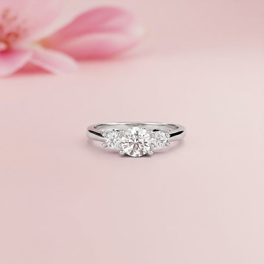 1.50ctw Moissanite Calypso Unique Trilogy Ring