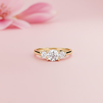 1.50ctw Moissanite Calypso Unique Trilogy Ring