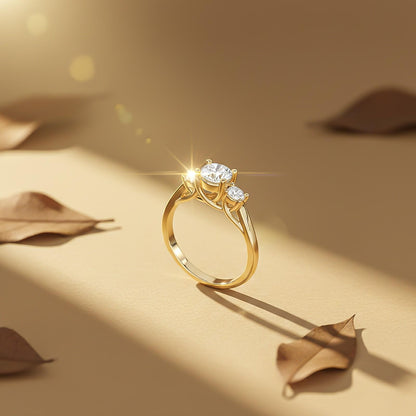 1.50ctw Moissanite Calypso Unique Trilogy Ring