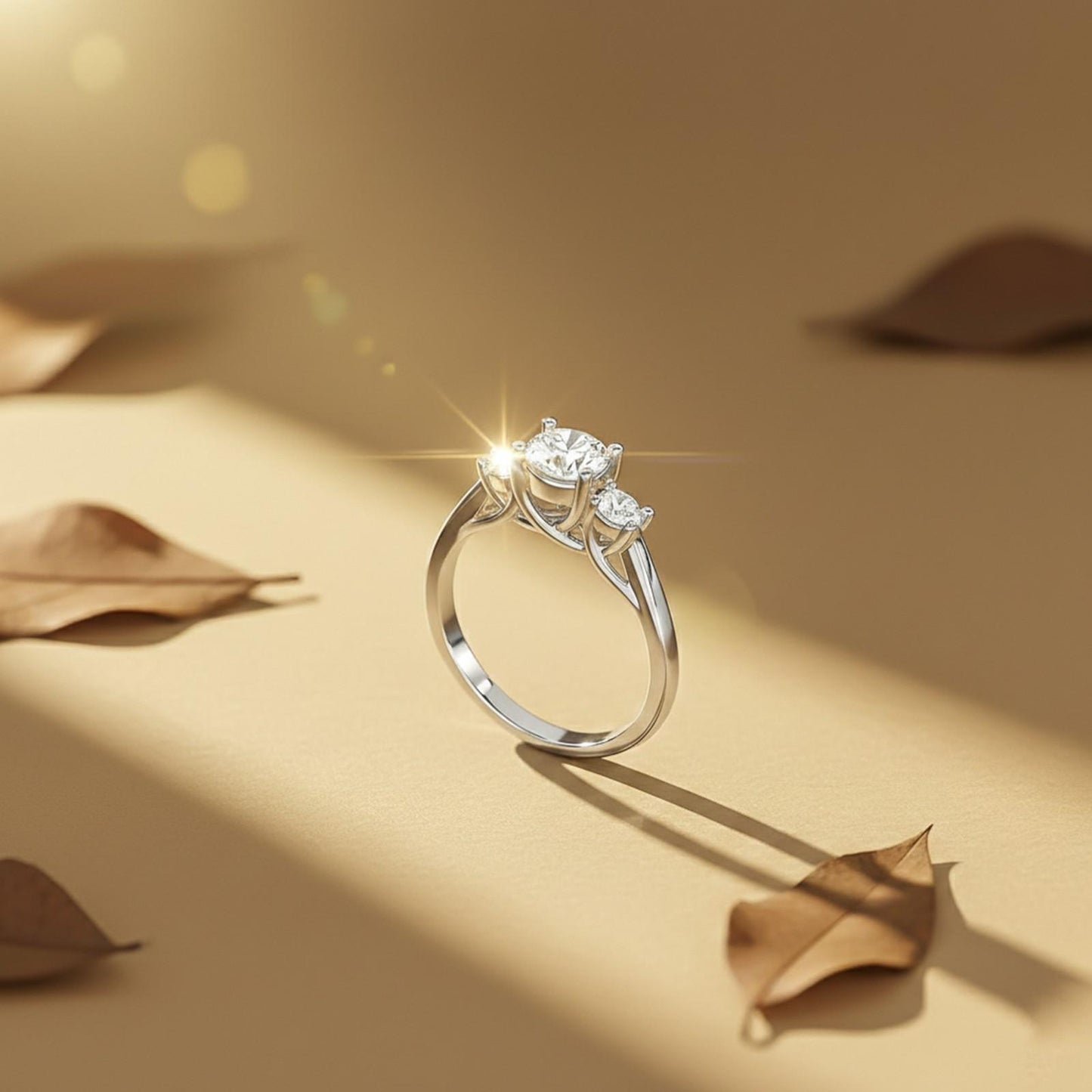 1.50ctw Moissanite Calypso Unique Trilogy Ring