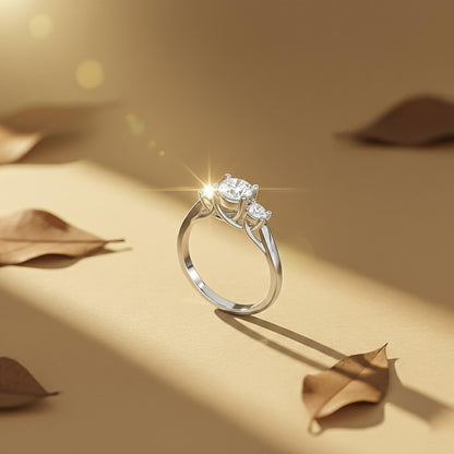 1.50ctw Moissanite Calypso Unique Trilogy Ring
