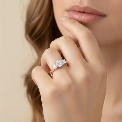 1.50ctw Moissanite Calypso Unique Trilogy Ring