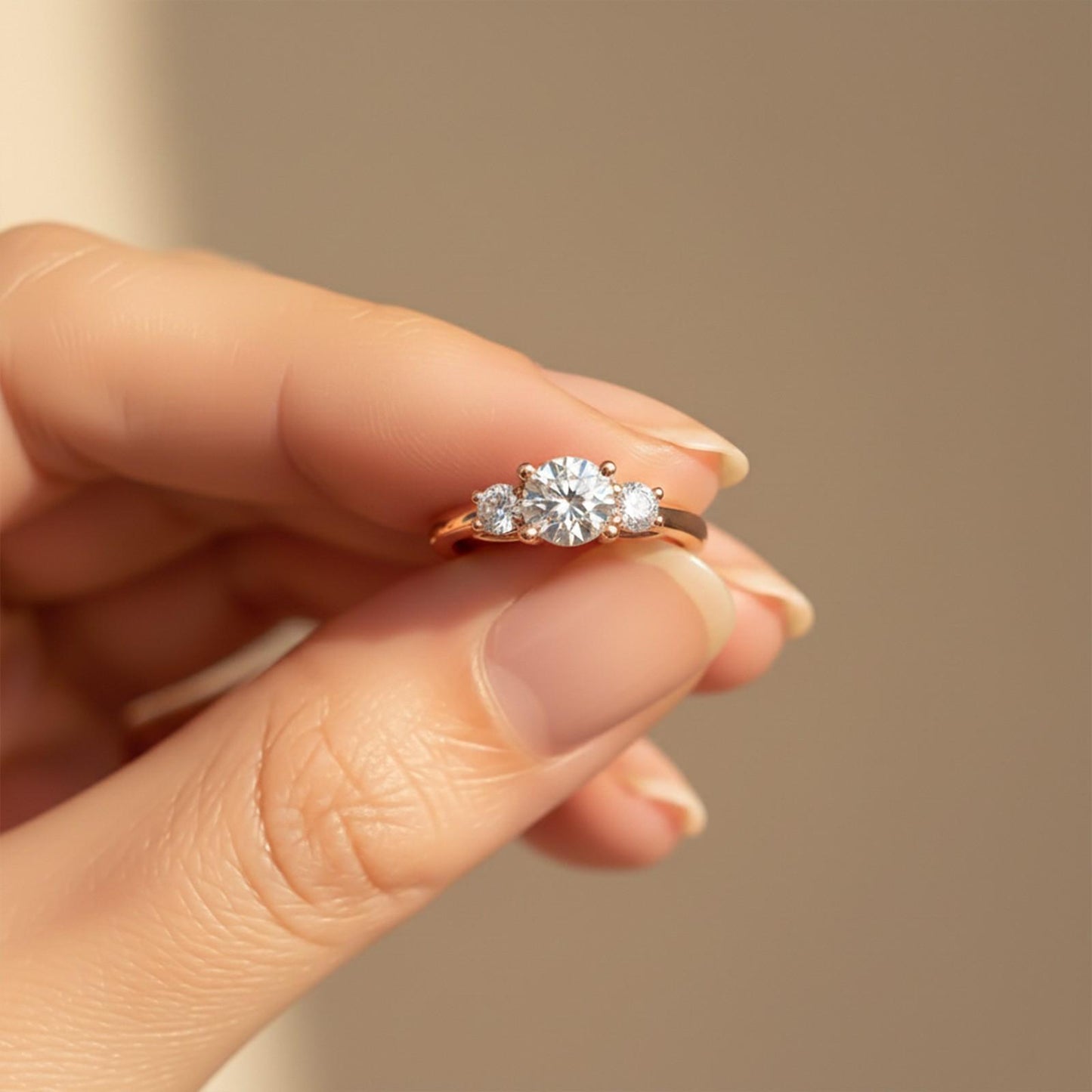 1.50ctw Moissanite Calypso Unique Trilogy Ring