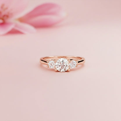 1.50ctw Moissanite Calypso Unique Trilogy Ring