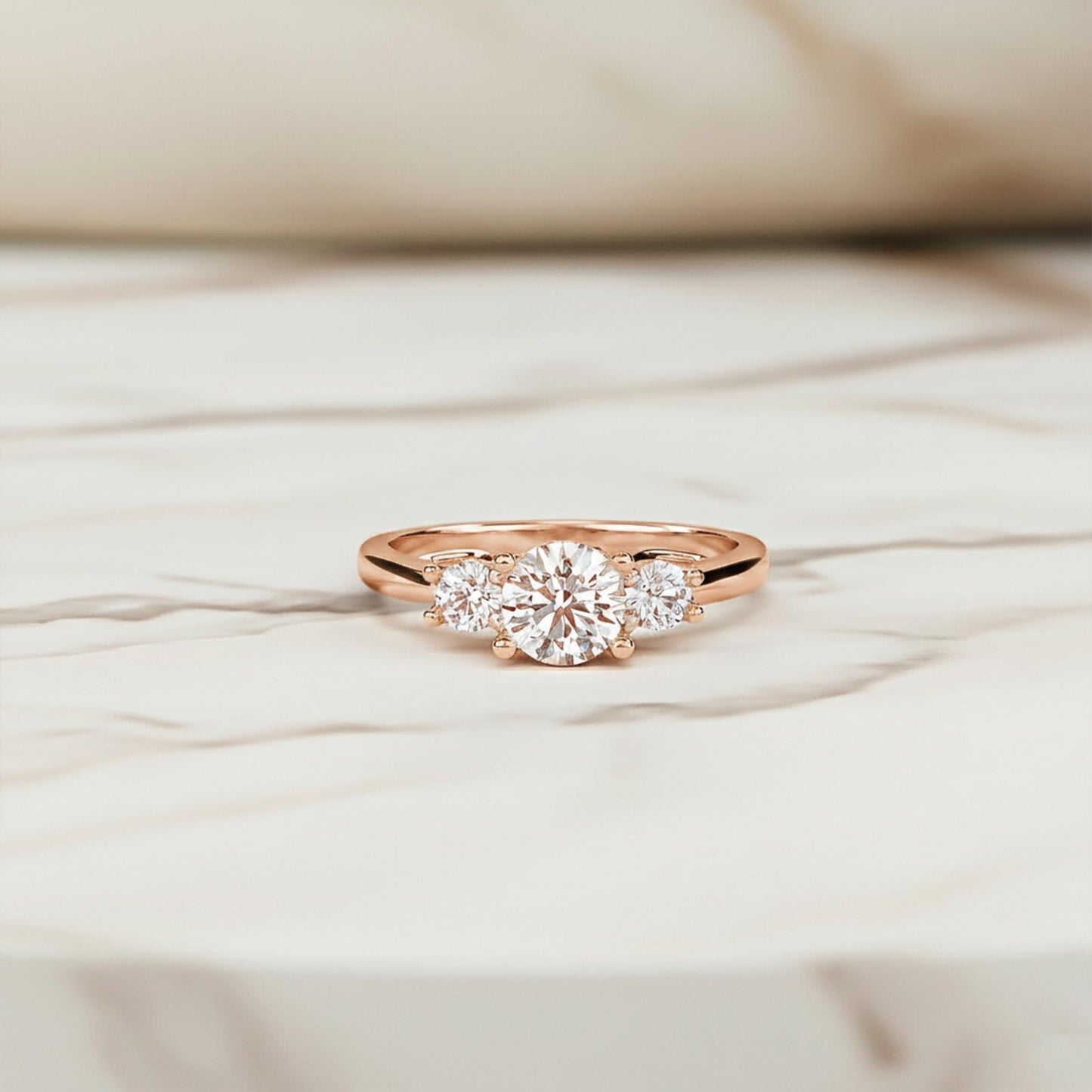 1.50ctw Moissanite Calypso Unique Trilogy Ring