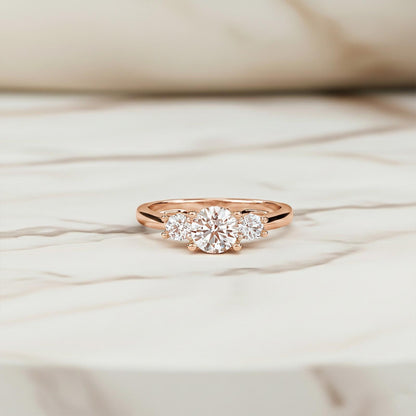 1.50ctw Moissanite Calypso Unique Trilogy Ring