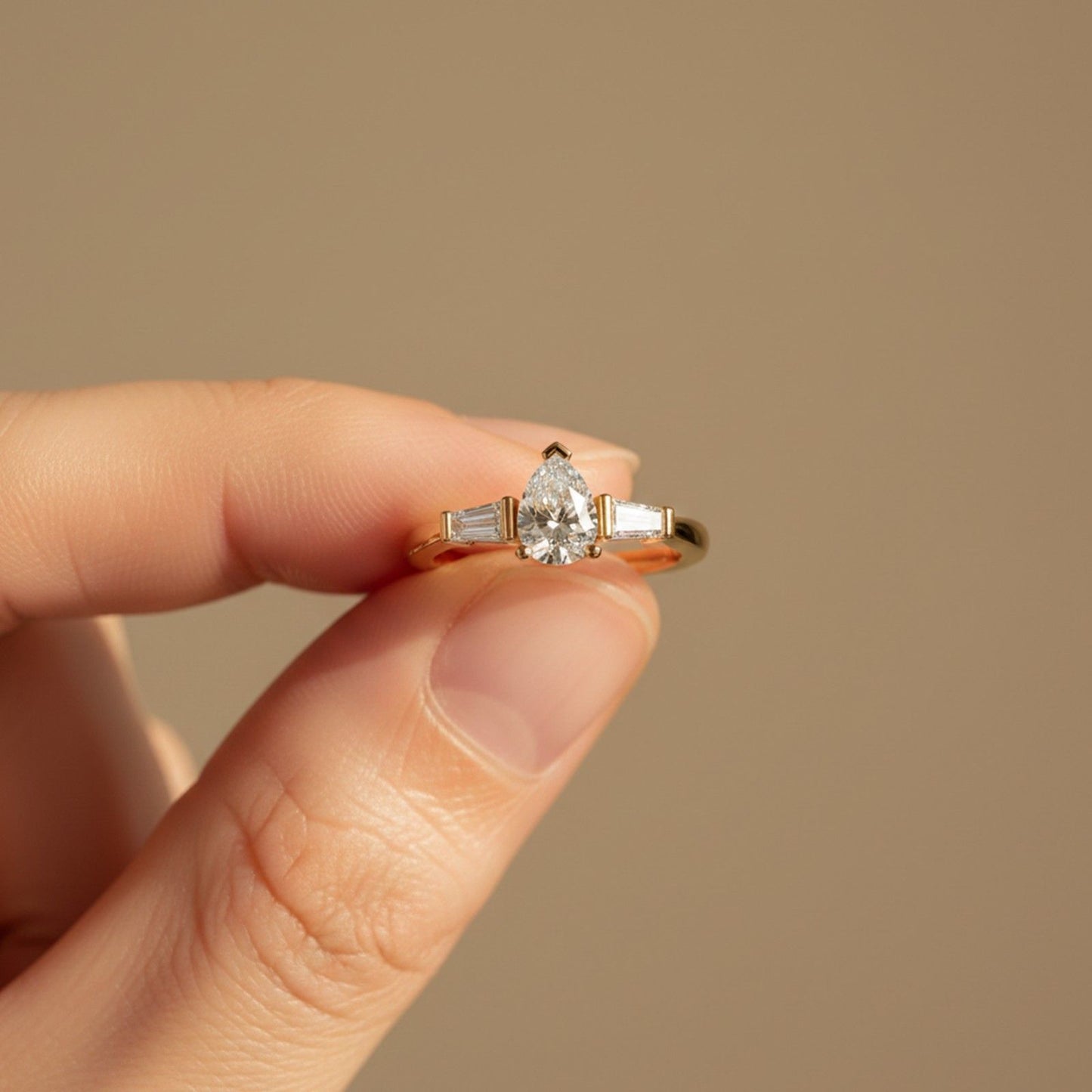 1.50Ctw Moissanite Deva Modern Trilogy Ring