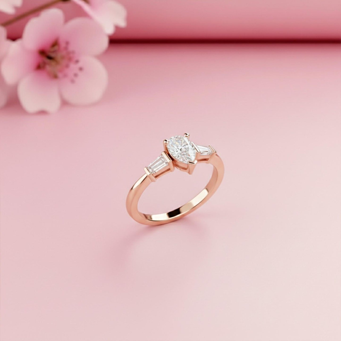 1.50Ctw Moissanite Deva Modern Trilogy Ring