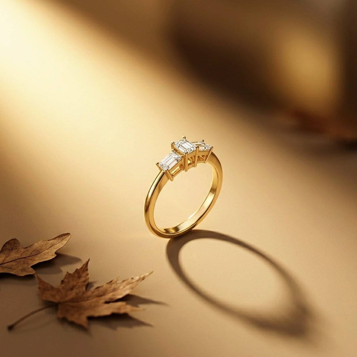1.68Ct Moissanite Emerald Cut Three-Stone Ring
