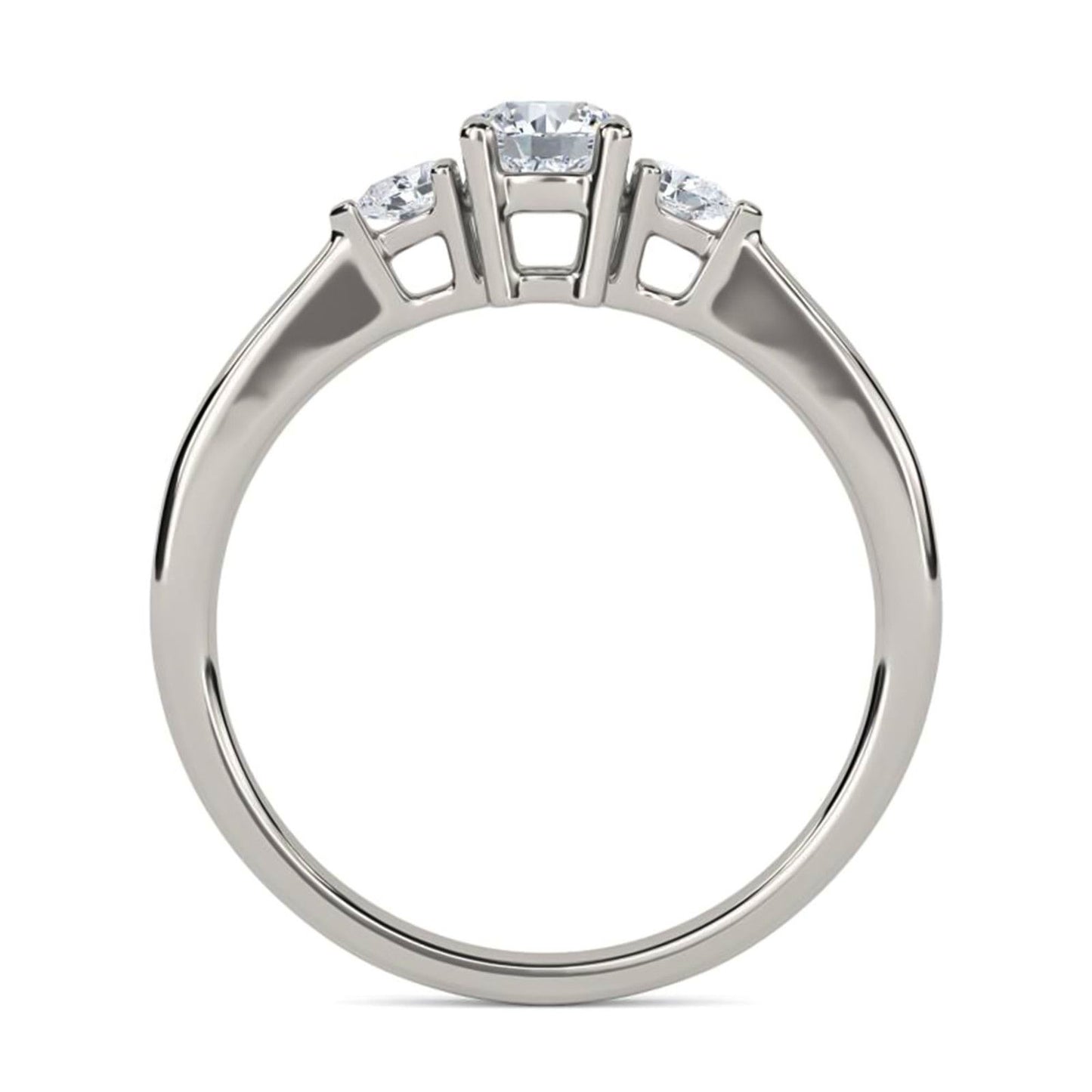1Ct Moissanite Vega Round and Pear Trilogy Ring