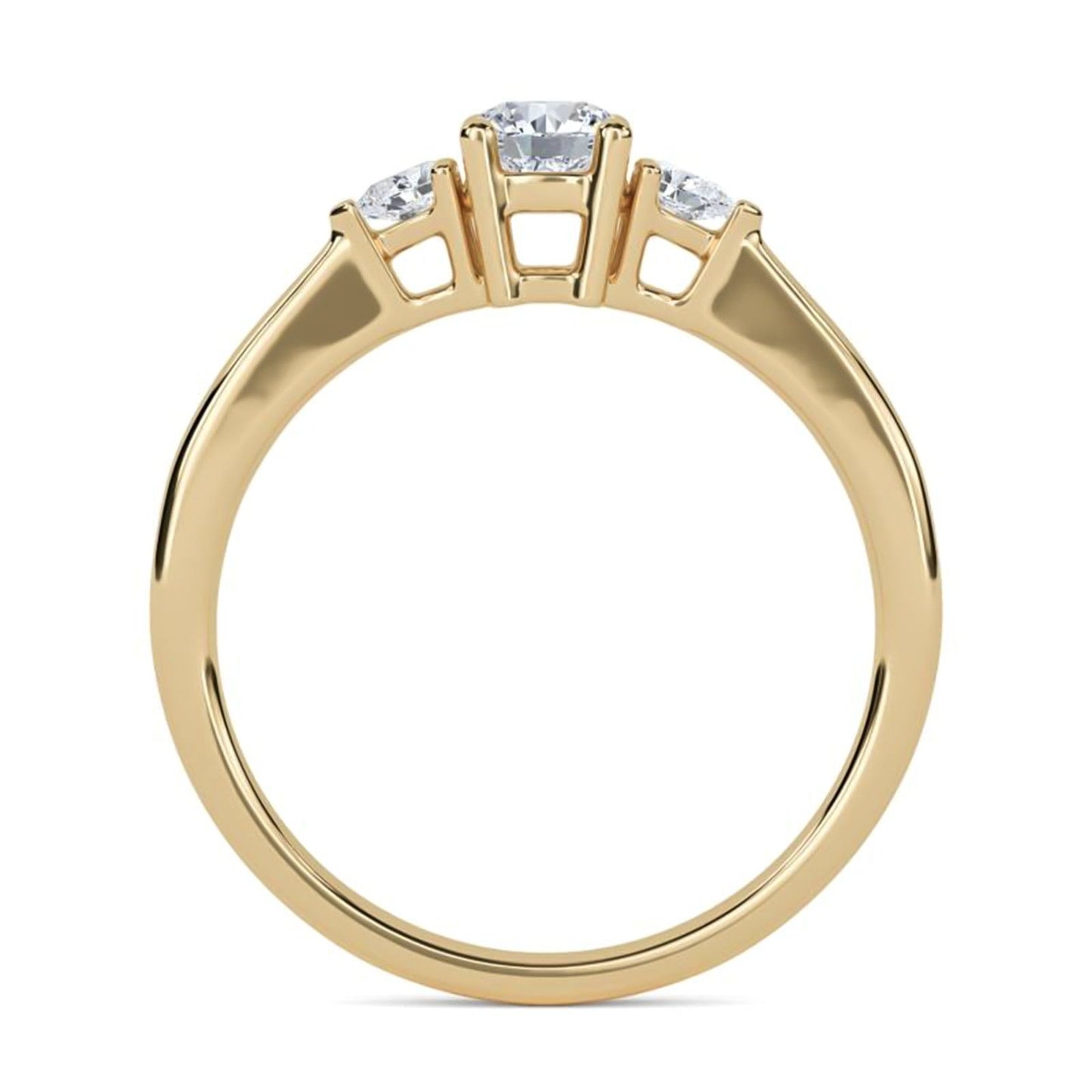 1Ct Moissanite Vega Round and Pear Trilogy Ring