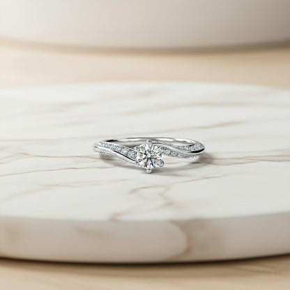 0.75Ctw Moissanite Willow Round Engagement Ring