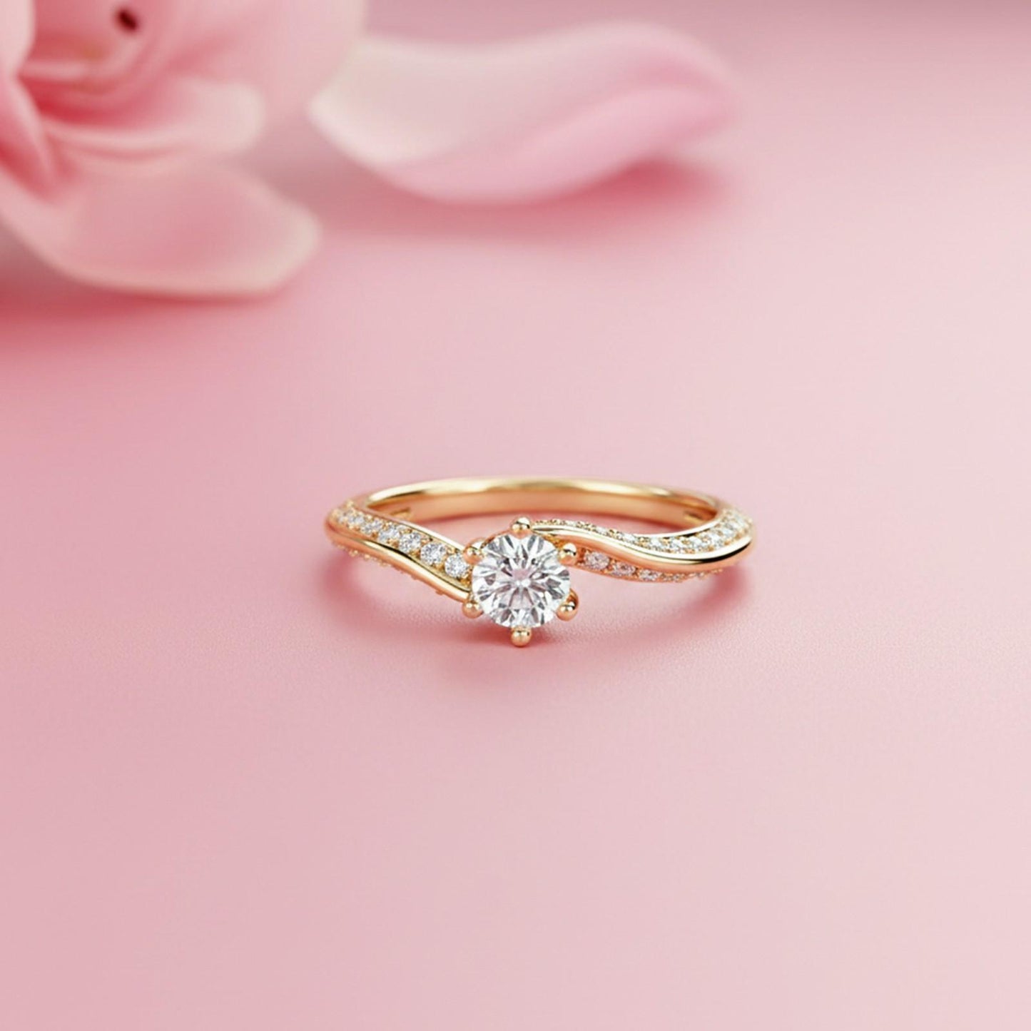 0.75Ctw Moissanite Willow Round Engagement Ring