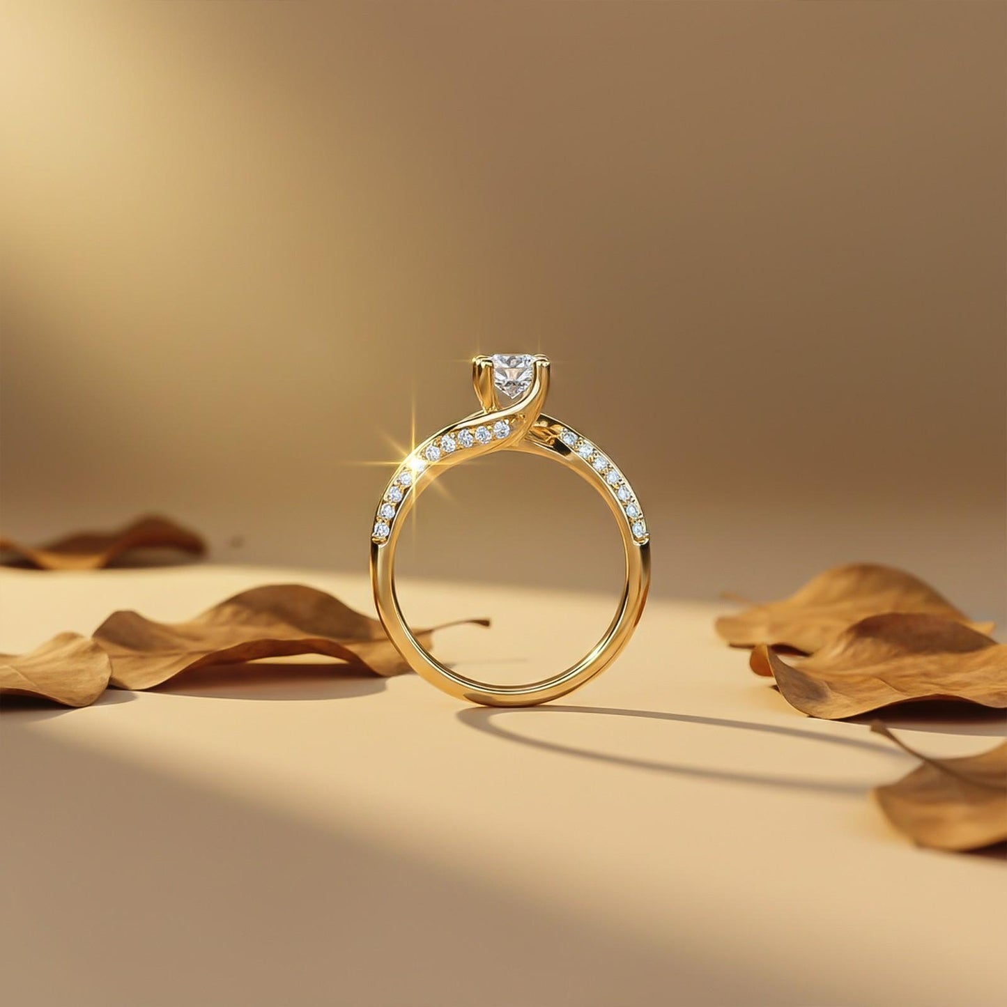 0.75Ctw Moissanite Willow Round Engagement Ring