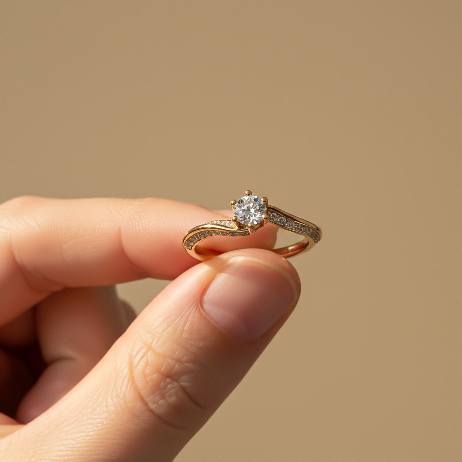 0.75Ctw Moissanite Willow Round Engagement Ring