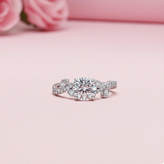 1.25Ctw Moissanite Flora Designer Shoulder Ring