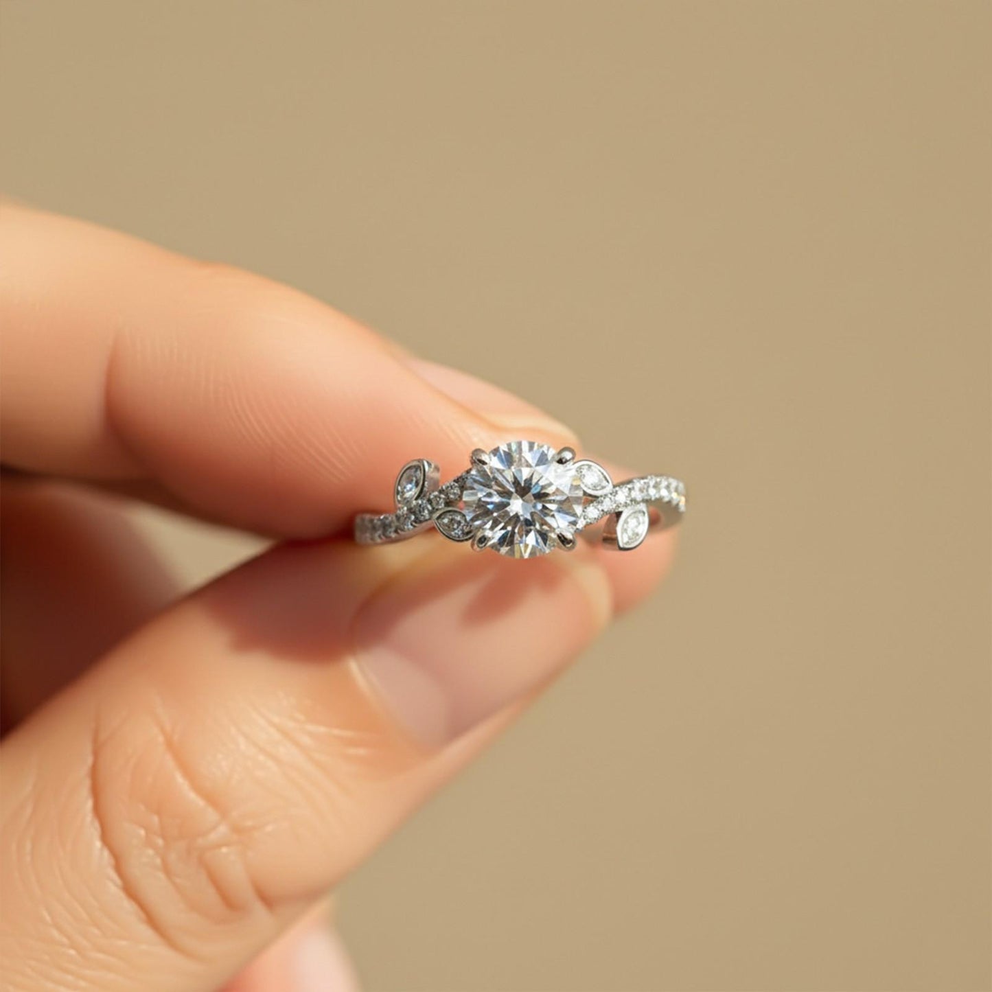 1.25Ctw Moissanite Flora Designer Shoulder Ring