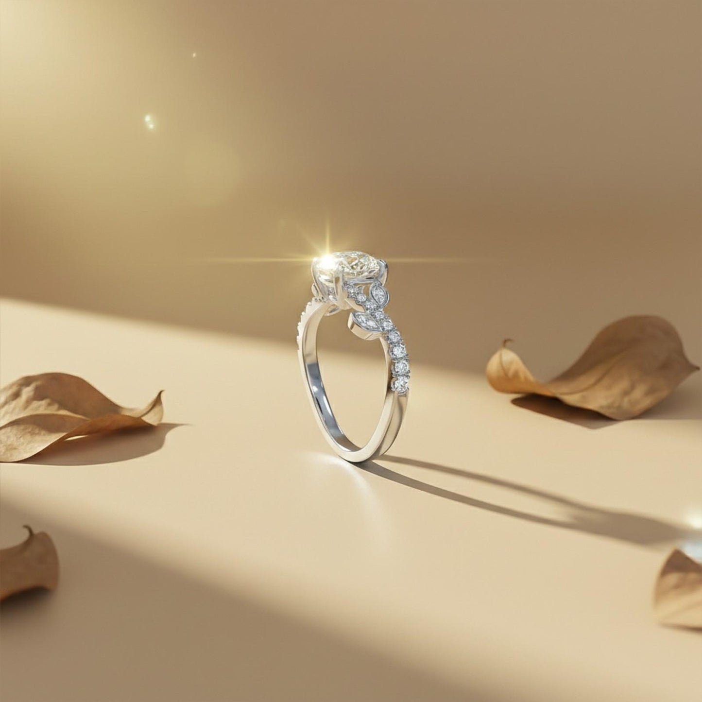 1.25Ctw Moissanite Flora Designer Shoulder Ring