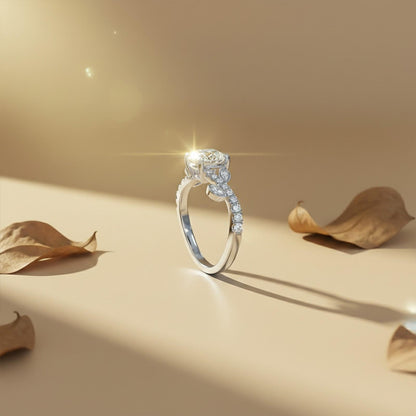 1.25Ctw Moissanite Flora Designer Shoulder Ring
