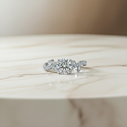 1.25Ctw Moissanite Flora Designer Shoulder Ring