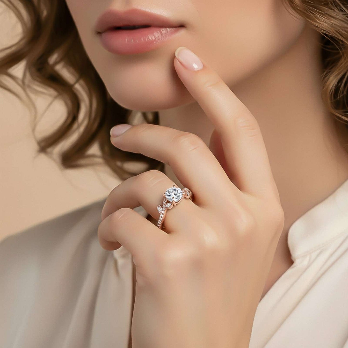 1.25Ctw Moissanite Flora Designer Shoulder Ring