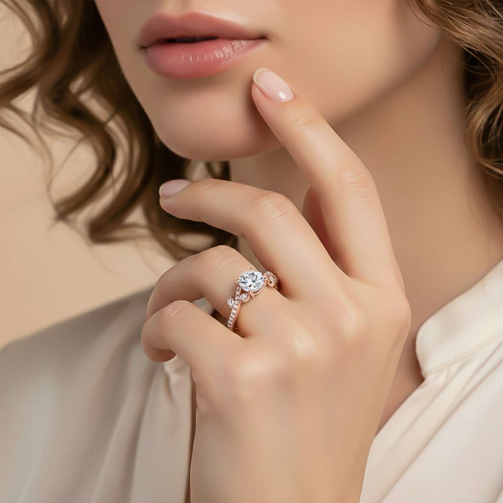 1.25Ctw Moissanite Flora Designer Shoulder Ring