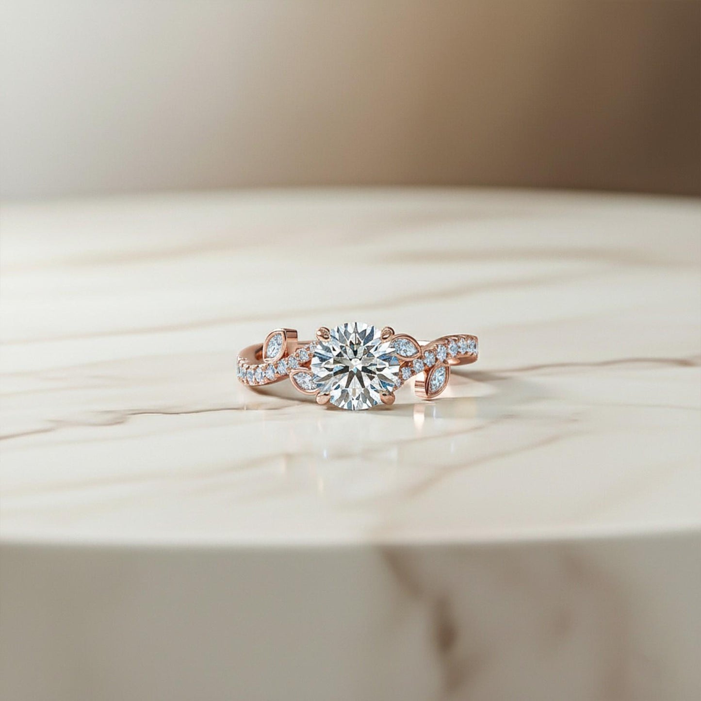 1.25Ctw Moissanite Flora Designer Shoulder Ring