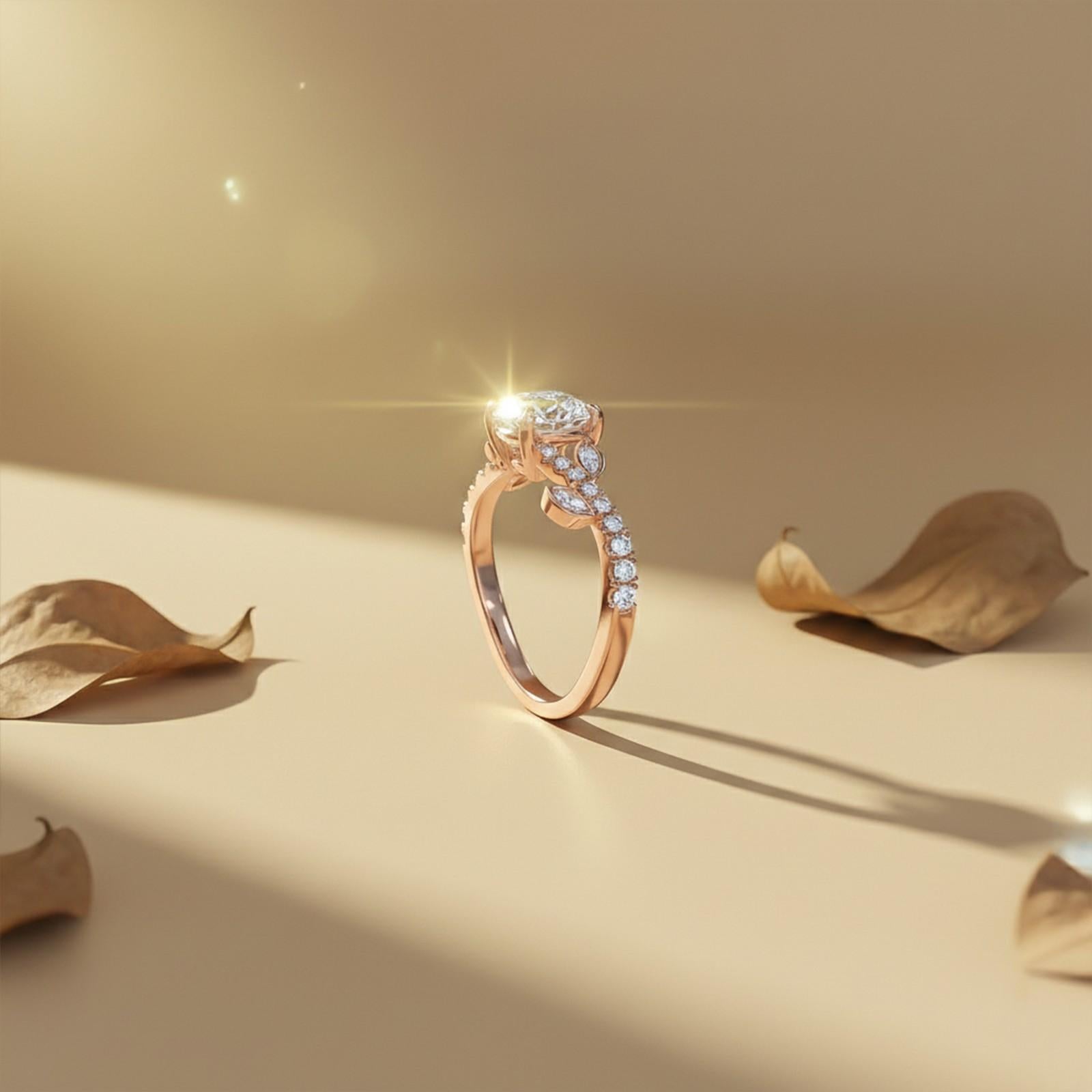 1.25Ctw Moissanite Flora Designer Shoulder Ring