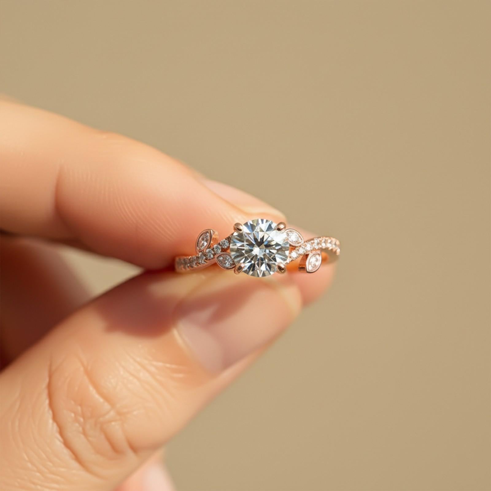 1.25Ctw Moissanite Flora Designer Shoulder Ring