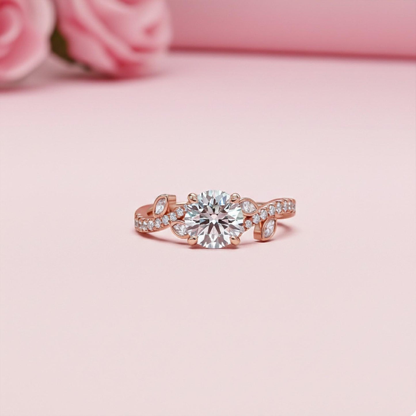 1.25Ctw Moissanite Flora Designer Shoulder Ring