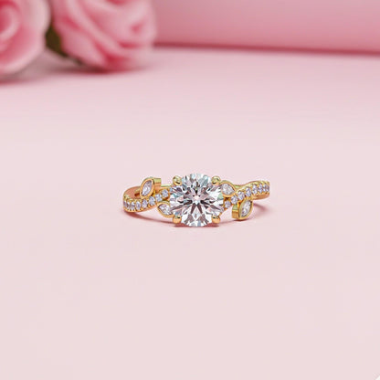 1.25Ctw Moissanite Flora Designer Shoulder Ring