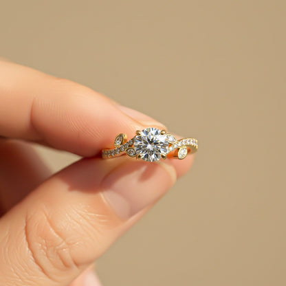 1.25Ctw Moissanite Flora Designer Shoulder Ring