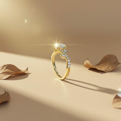 1.25Ctw Moissanite Flora Designer Shoulder Ring
