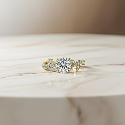 1.25Ctw Moissanite Flora Designer Shoulder Ring