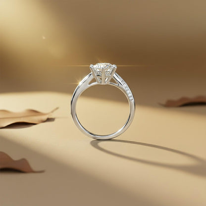 1.10Ctw Moissanite Cedar Round Engagement Ring