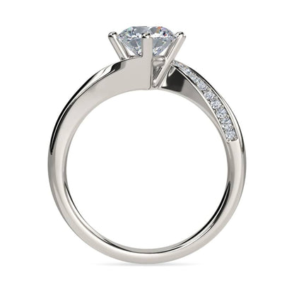 1.10Ctw Moissanite Cedar Round Engagement Ring