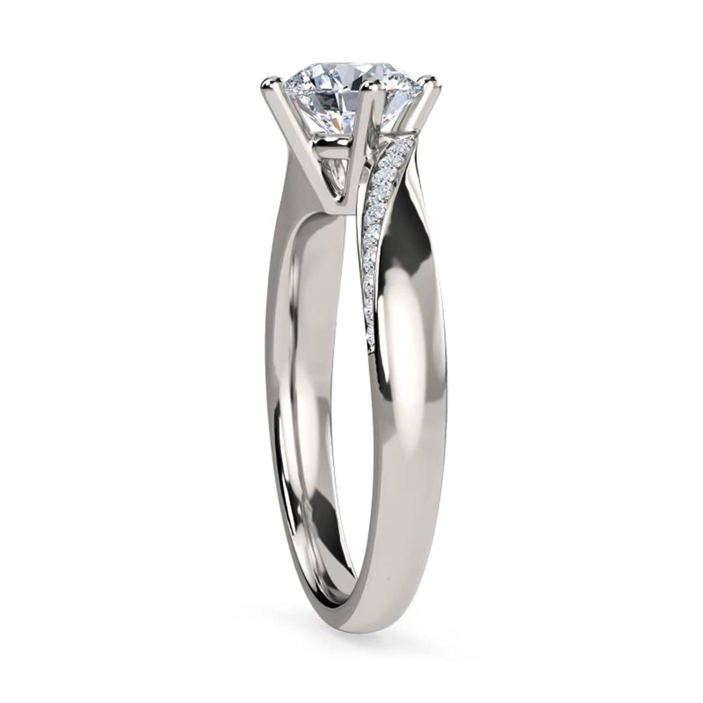 1.10Ctw Moissanite Cedar Round Engagement Ring