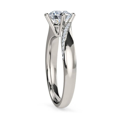1.10Ctw Moissanite Cedar Round Engagement Ring