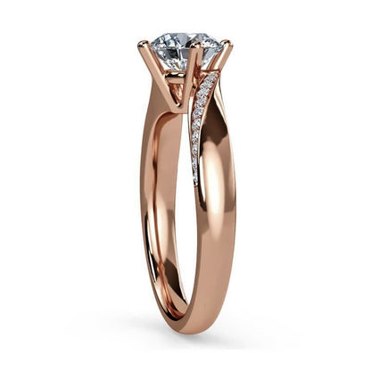 1.10Ctw Moissanite Cedar Round Engagement Ring