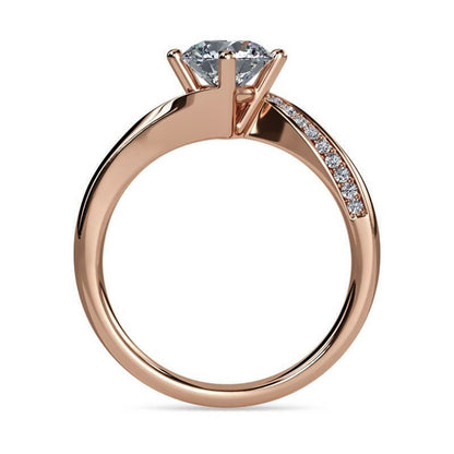 1.10Ctw Moissanite Cedar Round Engagement Ring