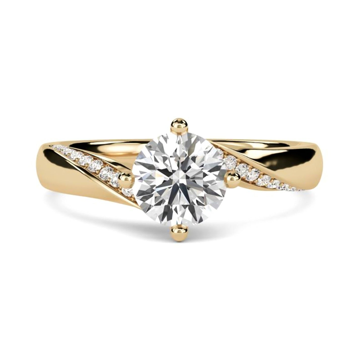 1.10Ctw Moissanite Cedar Round Engagement Ring