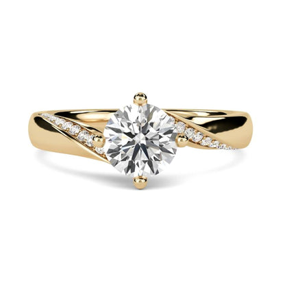 1.10Ctw Moissanite Cedar Round Engagement Ring